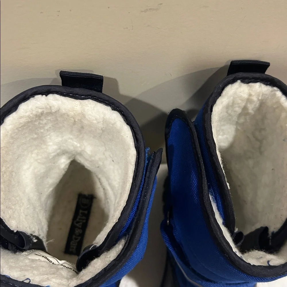 Lily & Dan Snow Winter Rain Boots faux fur lined leather outsole kids size 13/1